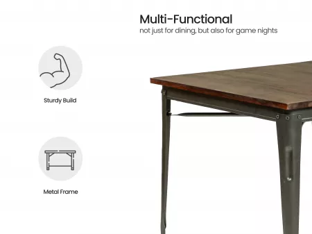 Daisy 4 Seater Dining Set in Dark Grey Color